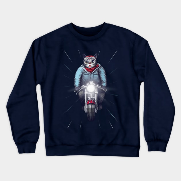 Cat Bikers Crewneck Sweatshirt by Elefunk